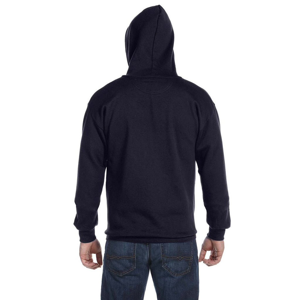 Anvil Men's Navy Full-Zip Hooded Fleece