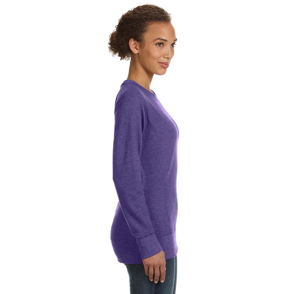 Anvil Women's Heather Purple Mid-Scoop French Terry Sweatshirt