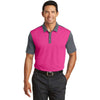 Nike Men's Bright Pink/Dark Grey Dri-FIT Colorblock Icon Polo