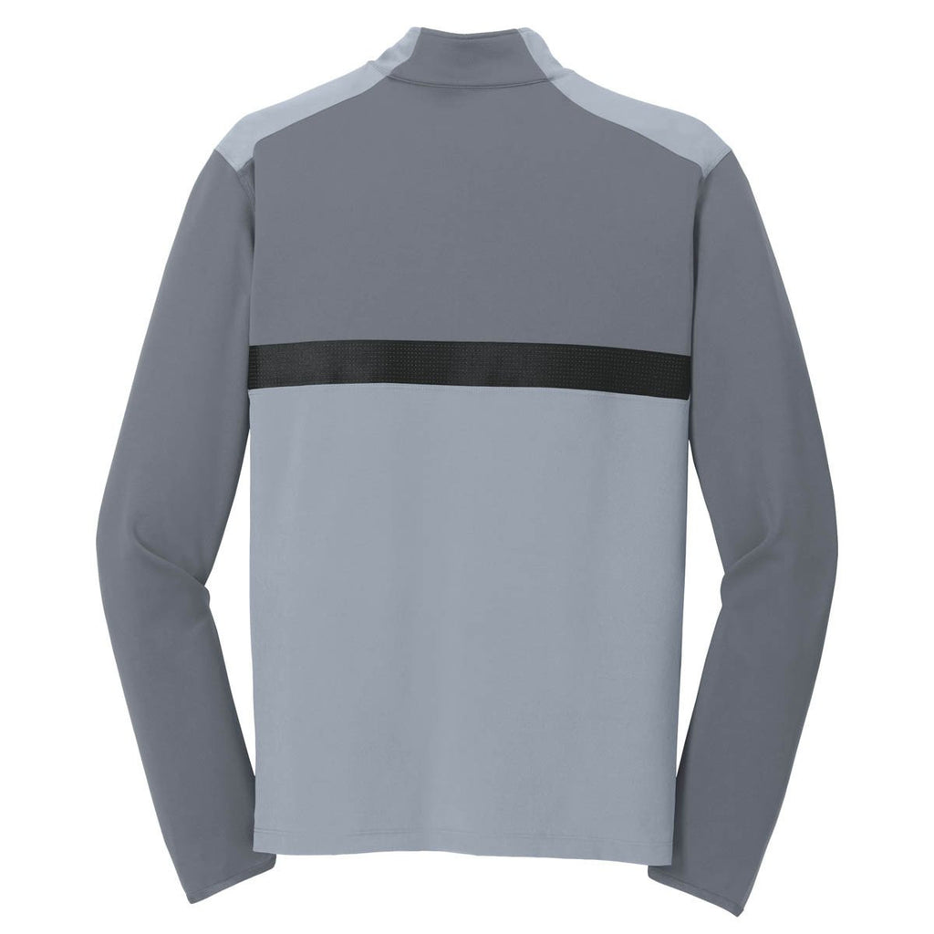 Nike Men's Light Grey/Dark Grey Dri-FIT Mix Half Zip Pullover