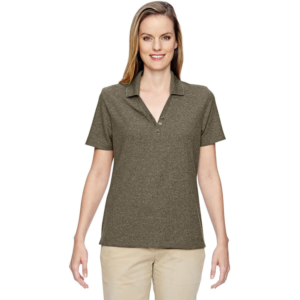 North End Women's Dark Oakmoss Excursion Nomad Performance Waffle Polo