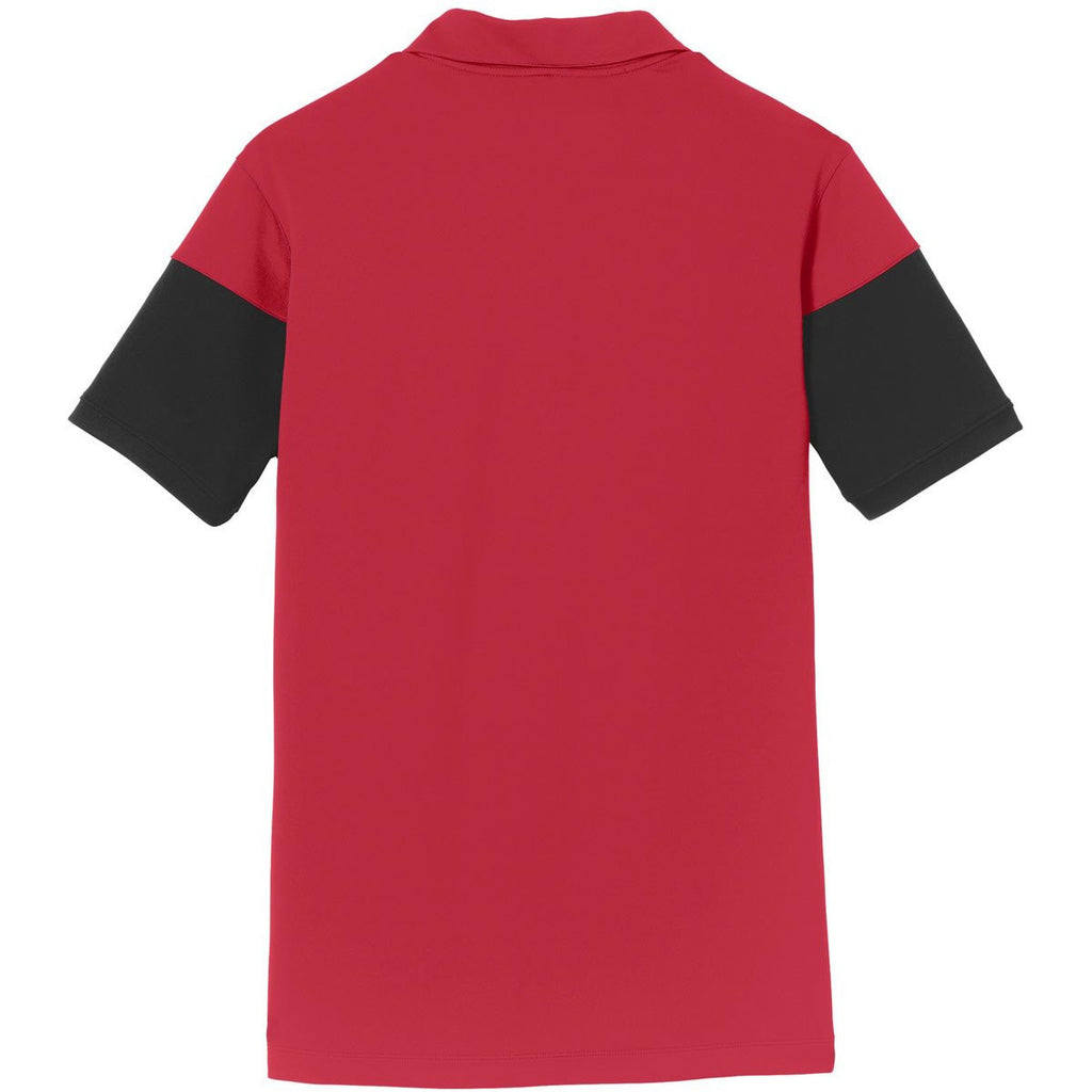 Nike Men's Red/Black Dri-FIT Colorblock Polo