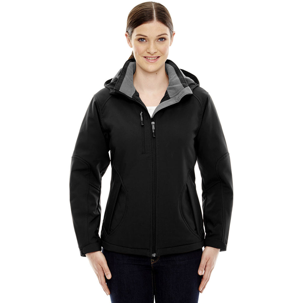 North End Women's Black Glacier Insulated Jacket with Detachable Hood