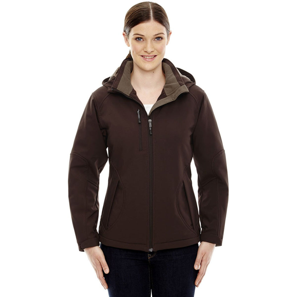 North End Women's Dark Chocolte Glacier Insulated Jacket with Detachable Hood