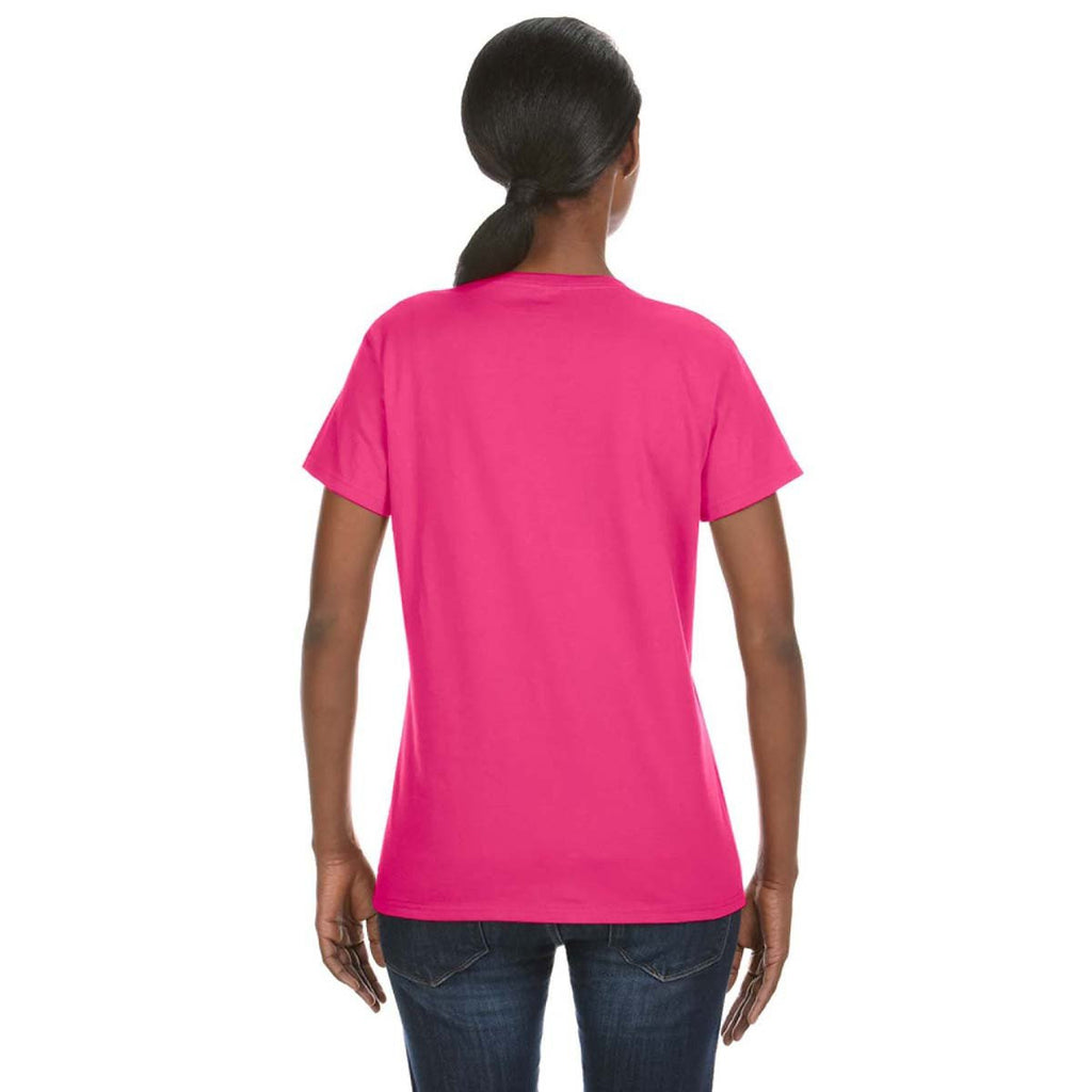 Anvil Women's Hot Pink Midweight Mid-Scoop T-Shirt