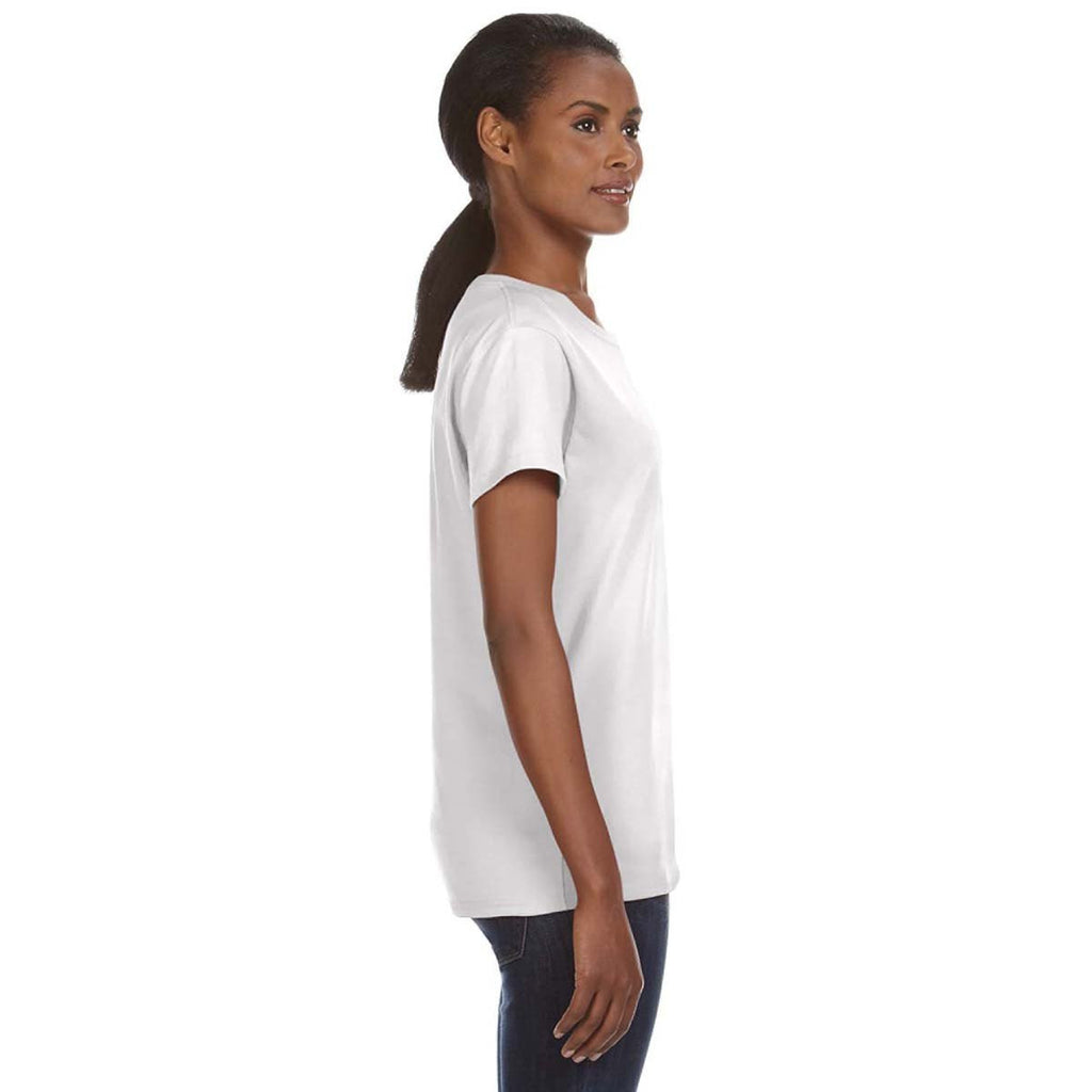 Anvil Women's White Midweight Mid-Scoop T-Shirt