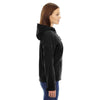 North End Women's Black Prospect Two-Layer Fleece Bonded Soft Shell Hooded Jacket