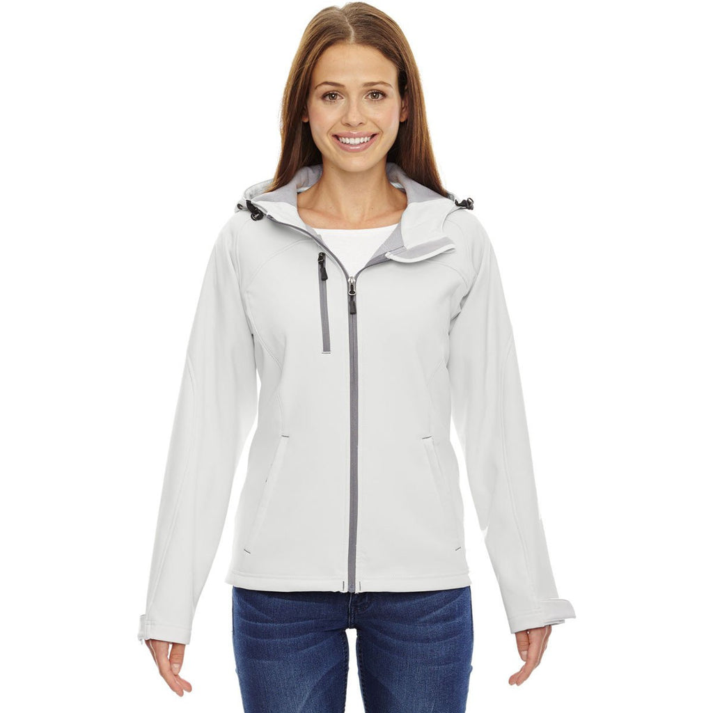 North End Women's Crystal Quartz Prospect Two-Layer Fleece Bonded Soft Shell Hooded Jacket