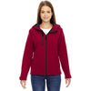 North End Women's Molten Red Prospect Two-Layer Fleece Bonded Soft Shell Hooded Jacket