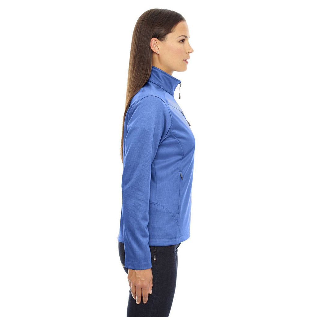 North End Women's Nautical Blue Trace Printed Fleece Jacket
