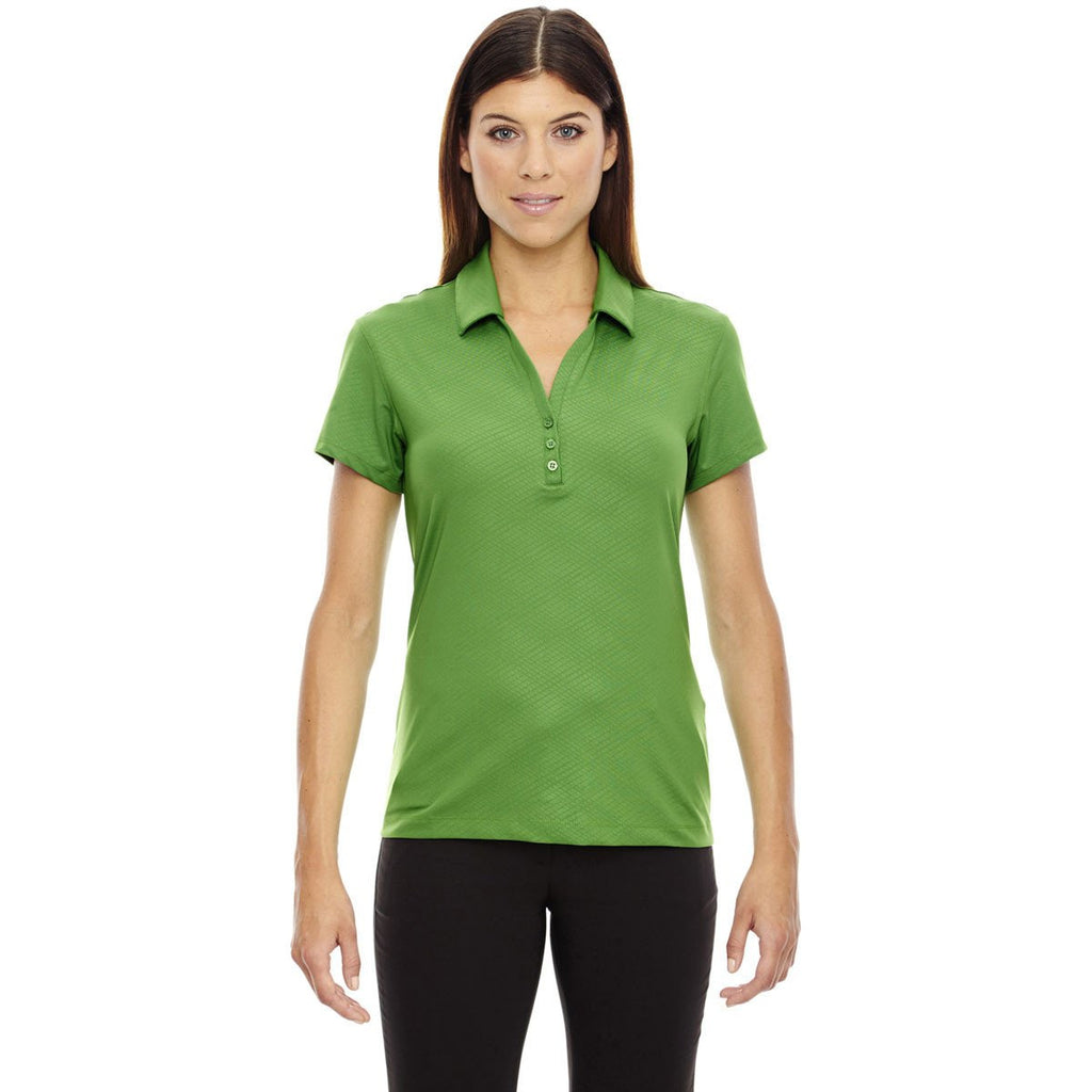 North End Women's Valley Green Stretch Embossed Print Polo