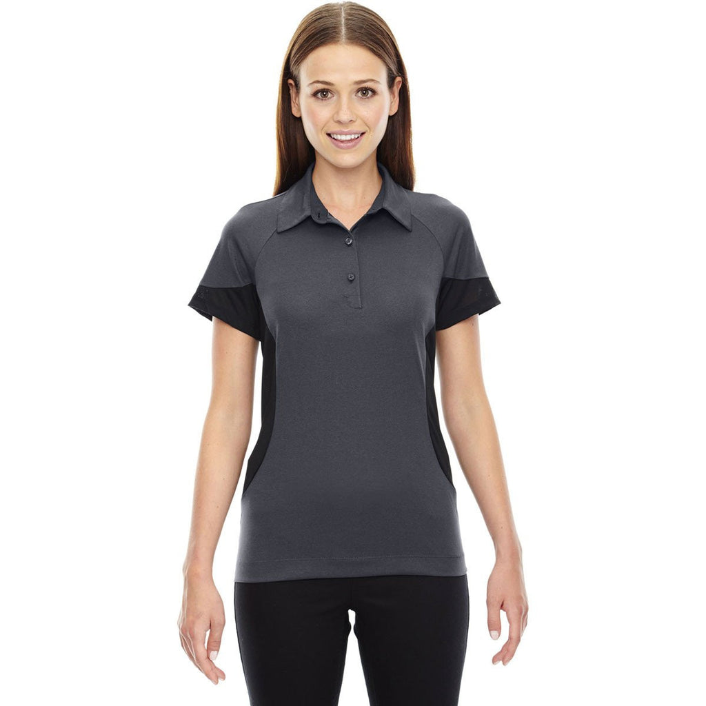 North End Women's Carbon Refresh Coffee Performance Melange Jersey Polo