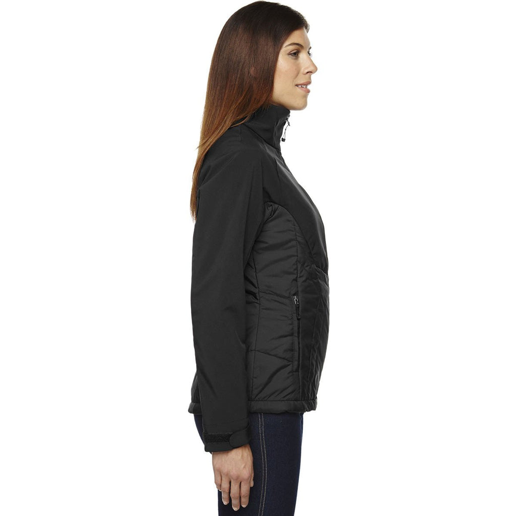 North End Women's Black Hybrid Soft Shell Jacket
