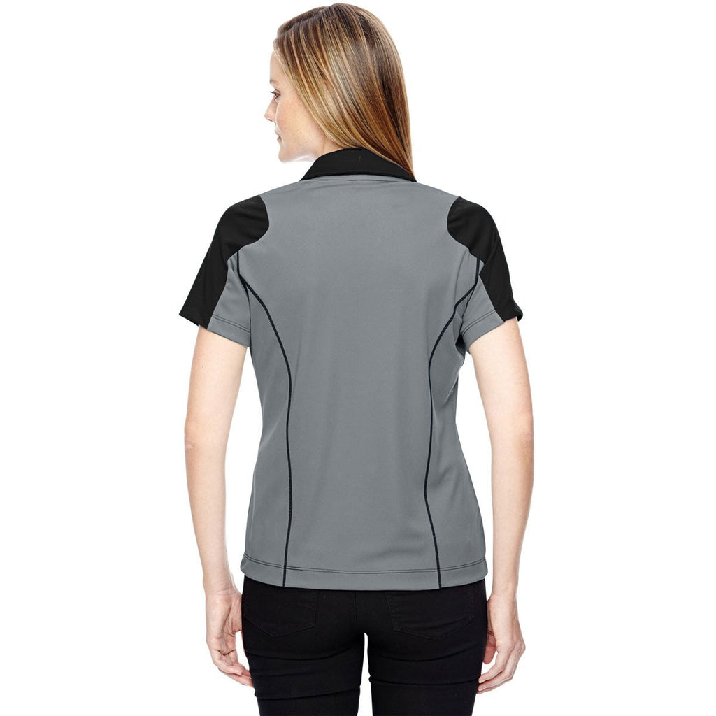 North End Women's Black Performance Embossed Print Polo