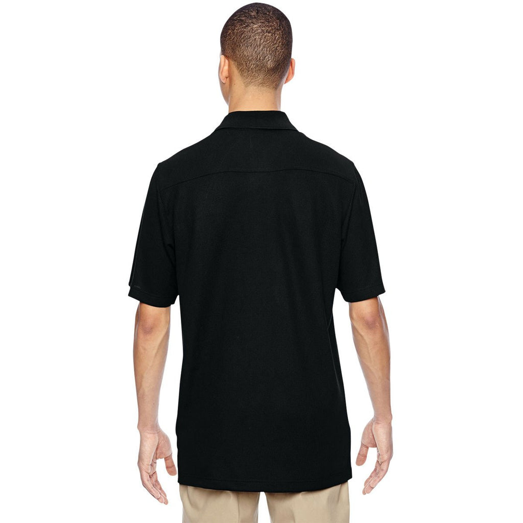North End Men's Black Excursion Nomad Performance Waffle Polo