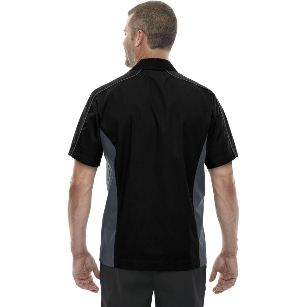 North End Men's Black Fuse Colorblock Twill Shirt