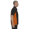 North End Men's Black/Orange Fuse Colorblock Twill Shirt