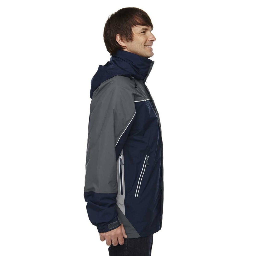North End Men's Midnight Navy 3-in-1 Jacket with Piping