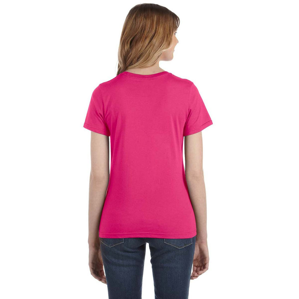 Anvil Women's Hot Pink Lightweight T-Shirt