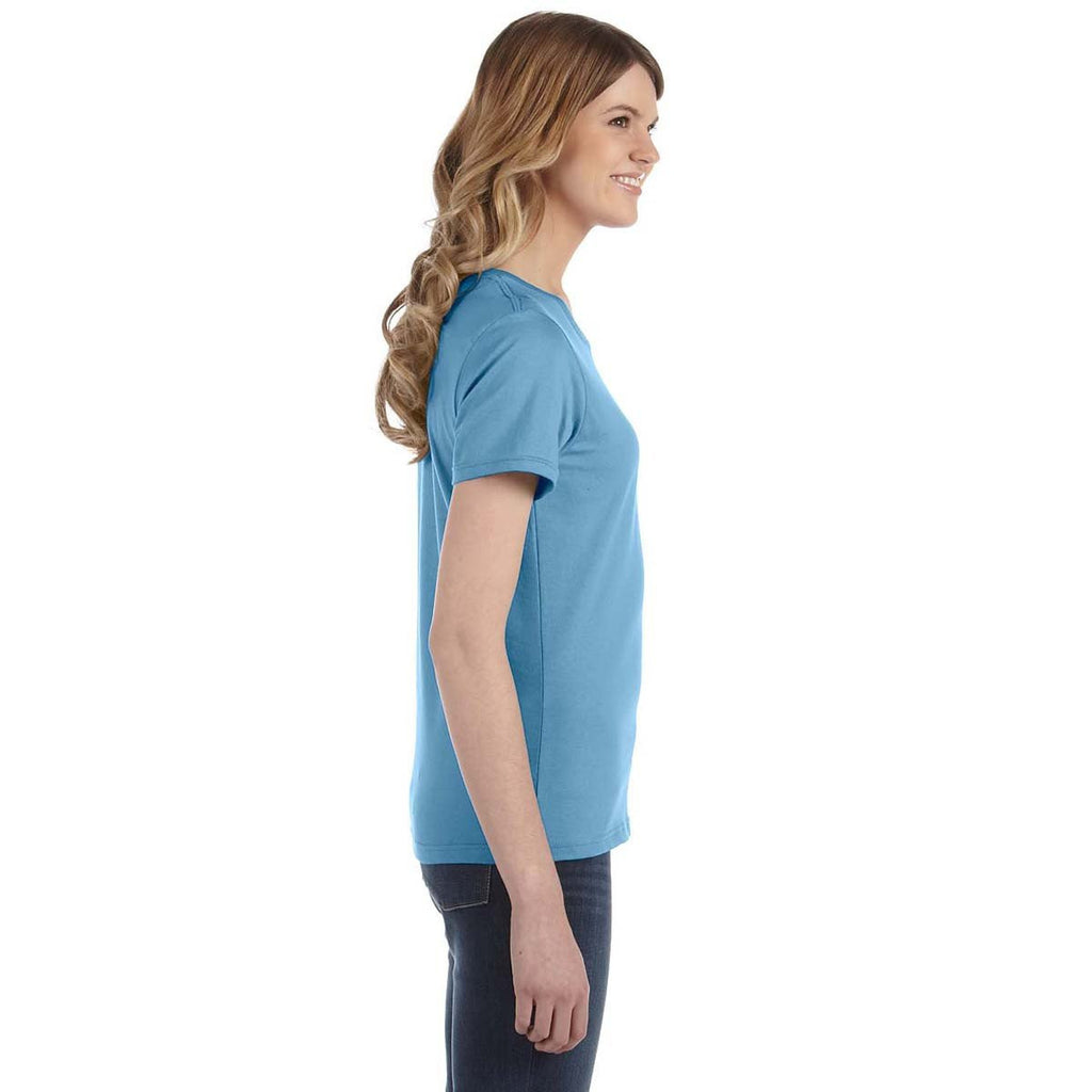 Anvil Women's Light Blue Lightweight T-Shirt