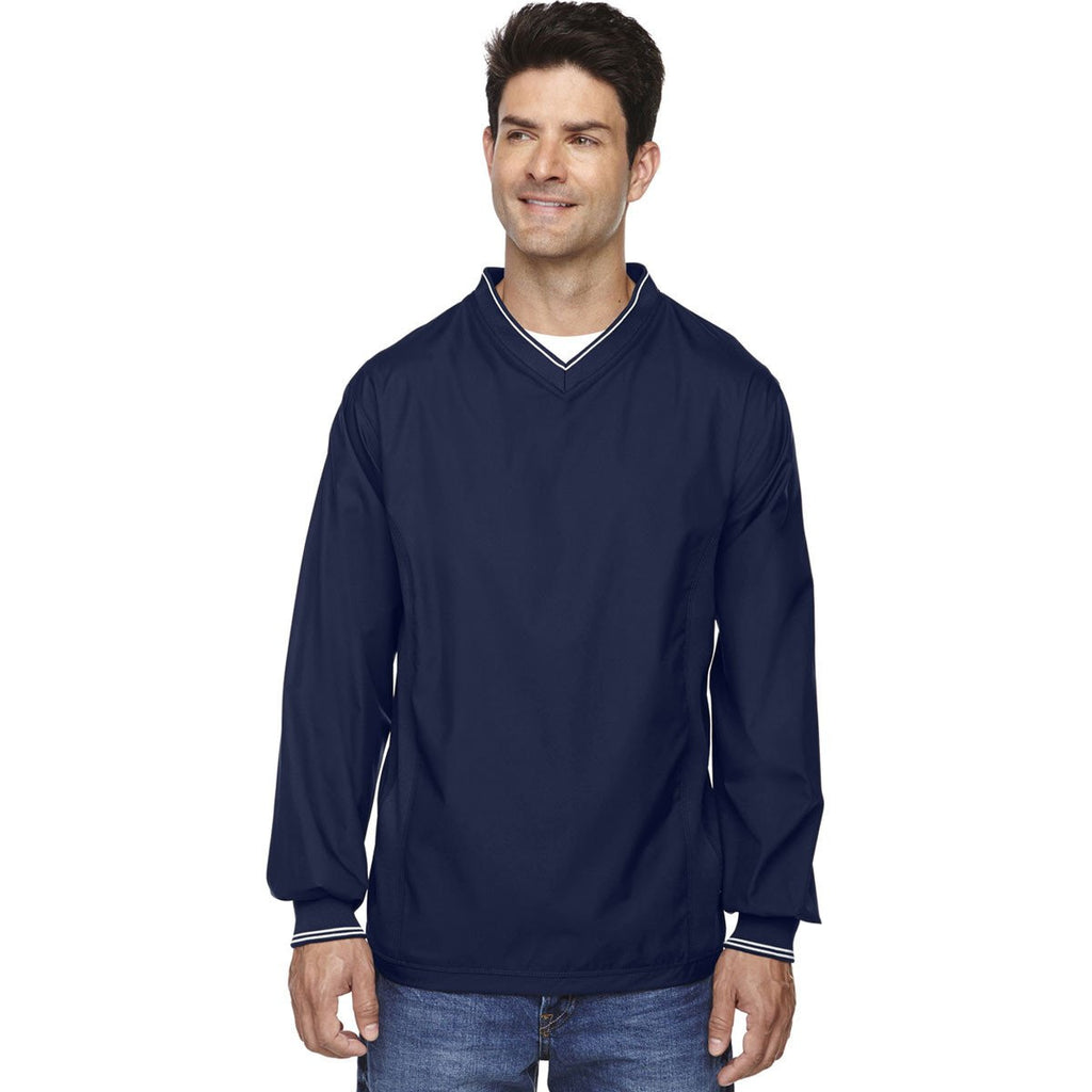 North End Men's Classic Navy V-Neck Unlined Wind Shirt