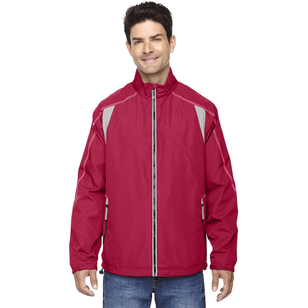 North End Men's Olympic Red Endurance Lightweight Colorblock Jacket