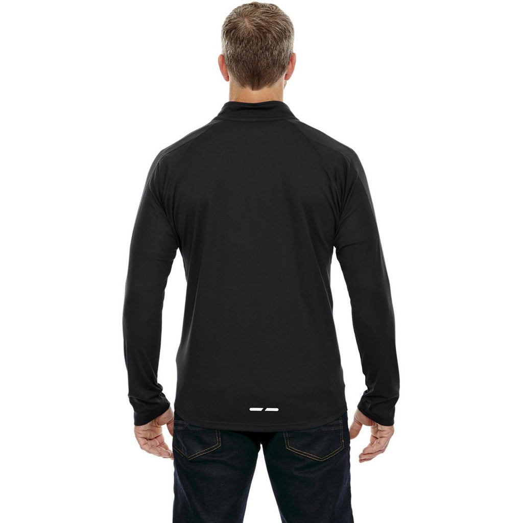 North End Men's Black Radar Half-Zip Performance Long-Sleeve Top