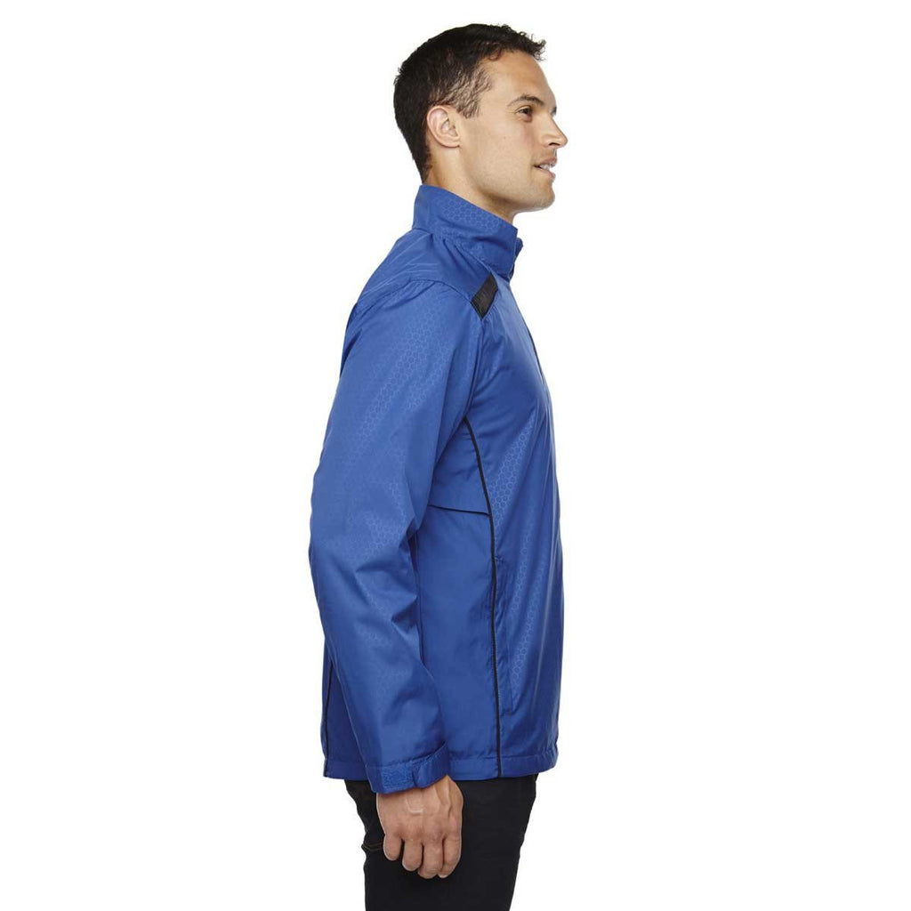 North End Men's Nautical Blue Tempo Lightweight Jacket with Embossed Print