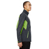 North End Men's Carbon/Acid Green Excursion Jacket with Laser Stitch Accents