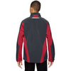 North End Men's Carbon/Olympic Red Excursion Jacket with Laser Stitch Accents