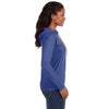 Anvil Women's Heather Blue/Neon Yellow Long-Sleeve Hooded T-Shirt