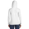 Anvil Women's White/Dark Grey Long-Sleeve Hooded T-Shirt