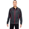 North End Men's Carbon/Olympic Red Two-Tone Brush Back Jacket