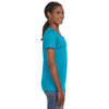 Anvil Women's Caribbean Blue Lightweight V-Neck T-Shirt