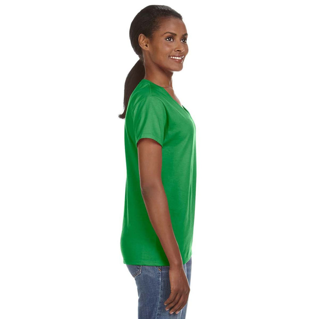 Anvil Women's Green Apple Lightweight V-Neck T-Shirt