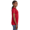 Anvil Women's Red Lightweight V-Neck T-Shirt
