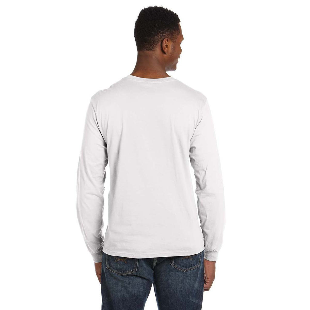 Anvil Men's White Lightweight Long-Sleeve T-Shirt