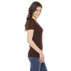 American Apparel Women's Brown Poly-Cotton Short-Sleeve Crewneck