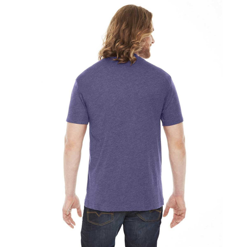 American Apparel Unisex Heather Imperial Purple 50/50 Short Sleeve Tee