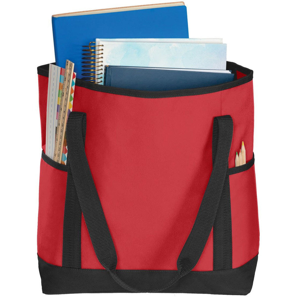 Port Authority Chili Red/Black On-The-Go Tote
