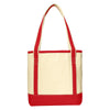 Port Authority Natural/Red Medium Cotton Canvas Boat Tote