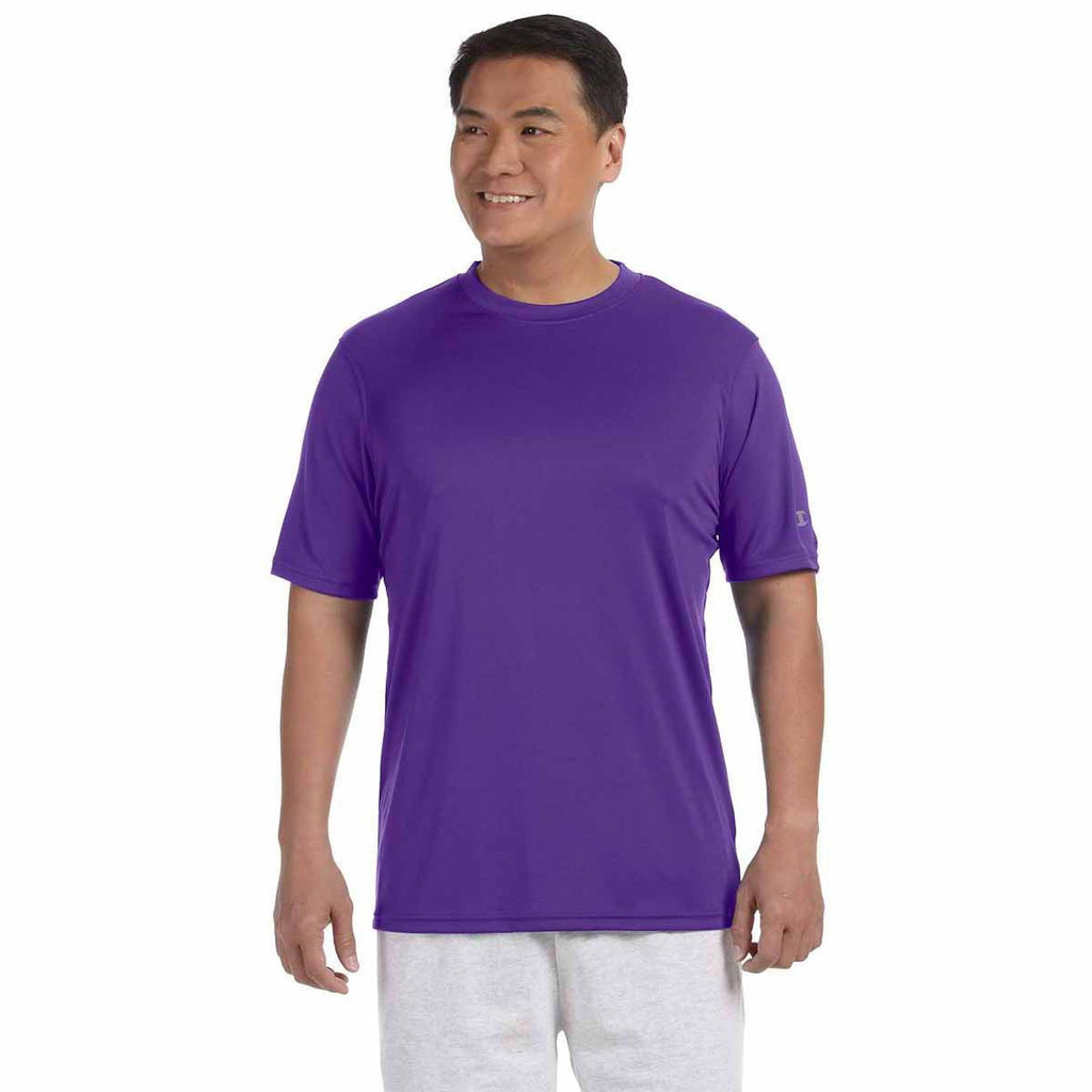 Champion Men's Purple Double Dry 4.1-Ounce Interlock T-Shirt
