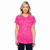 Champion Women's Pink Camo Double Dry 4.1-Ounce V-Neck T-Shirt