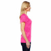 Champion Women's Pink Camo Double Dry 4.1-Ounce V-Neck T-Shirt