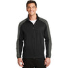 Port Authority Men's Deep Black/Grey Steel Active Colorblock Soft Shell Jacket