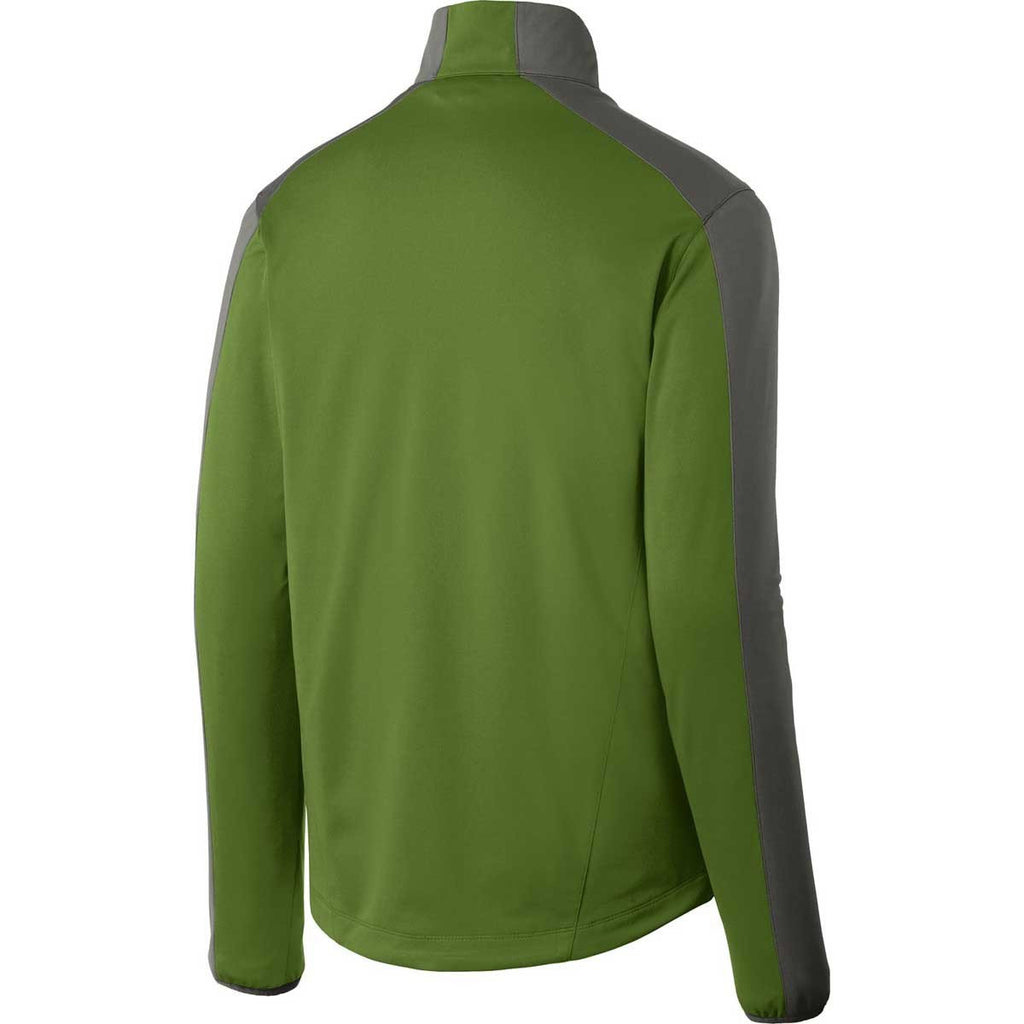 Port Authority Men's Garden Green/Grey Steel Active Colorblock Soft Shell Jacket