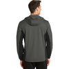 Port Authority Men's Grey Steel/Deep Black Active Hooded Soft Shell Jacket