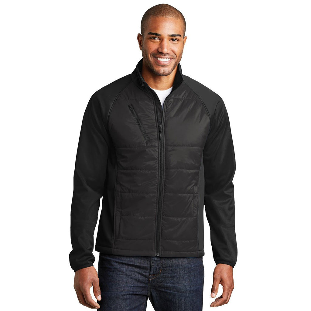 Port Authority Men's Deep Black Hybrid Soft Shell Jacket