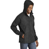 Sport-Tek Men's Black Heather/Black Heather Colorblock Raglan Hooded Wind Jacket