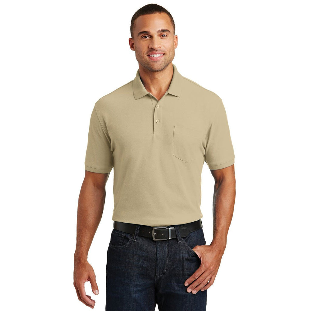 Port Authority Men's Wheat Core Classic Pique Pocket Polo